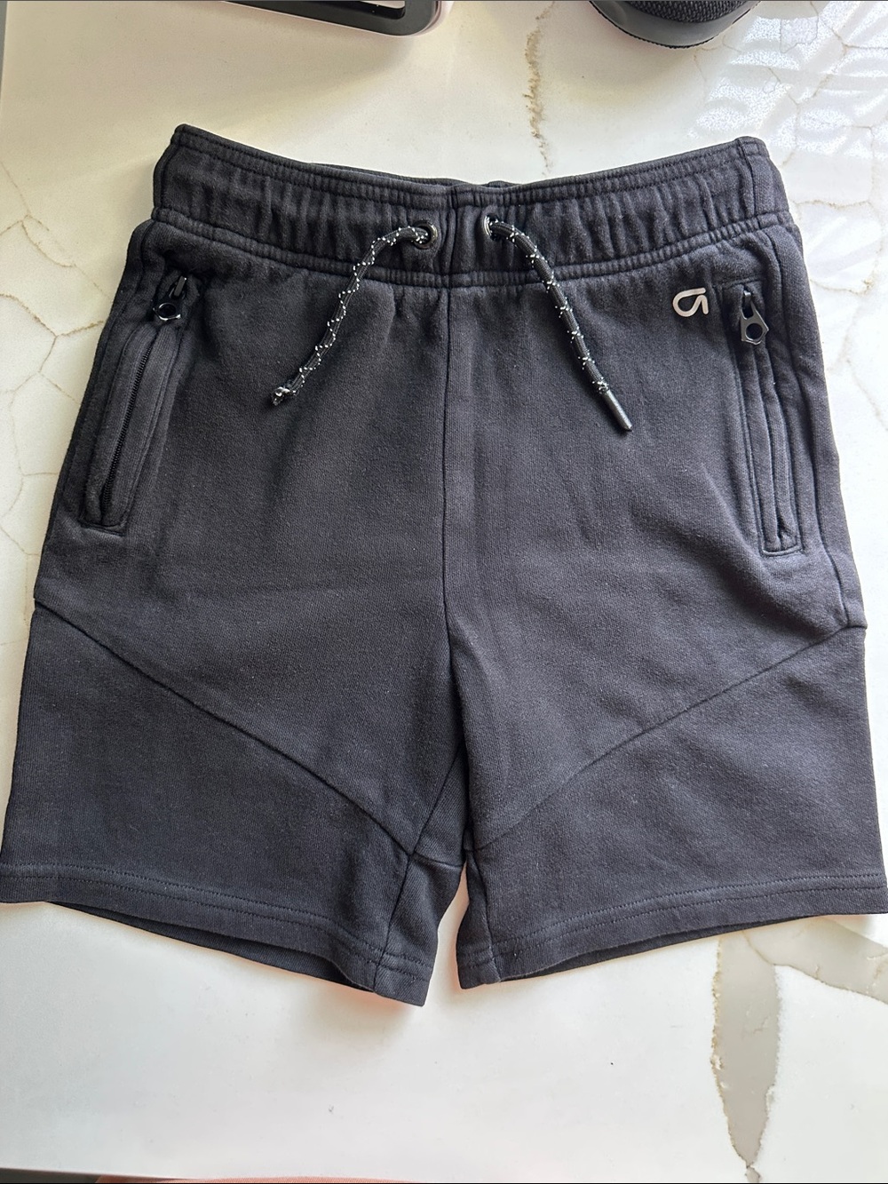 GAP Black Kids Athletic Drawstring Shorts with Zip Pockets